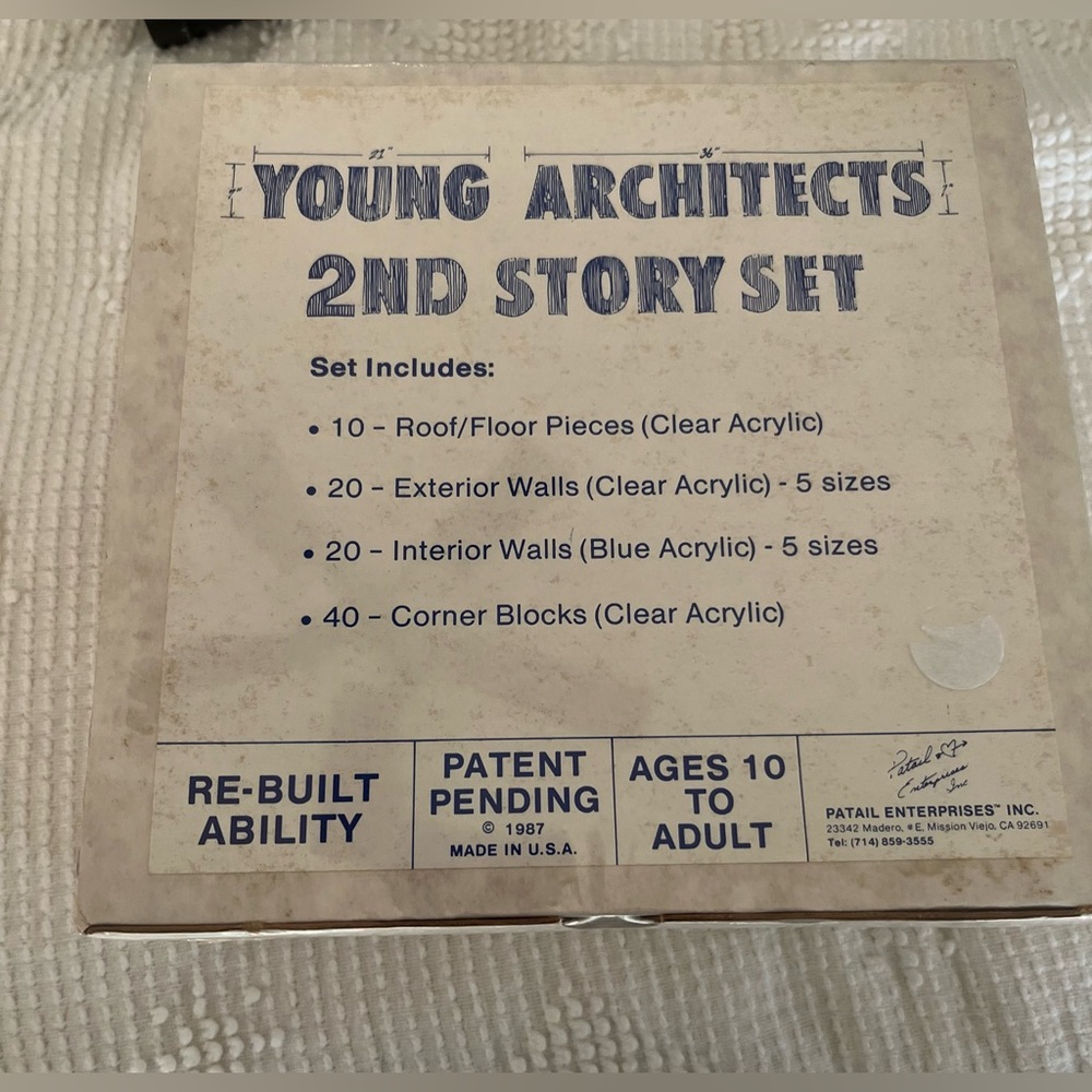 Young Architects 2nd Story Building Set, Patail Enterprises, NEW, Sealed, USA
